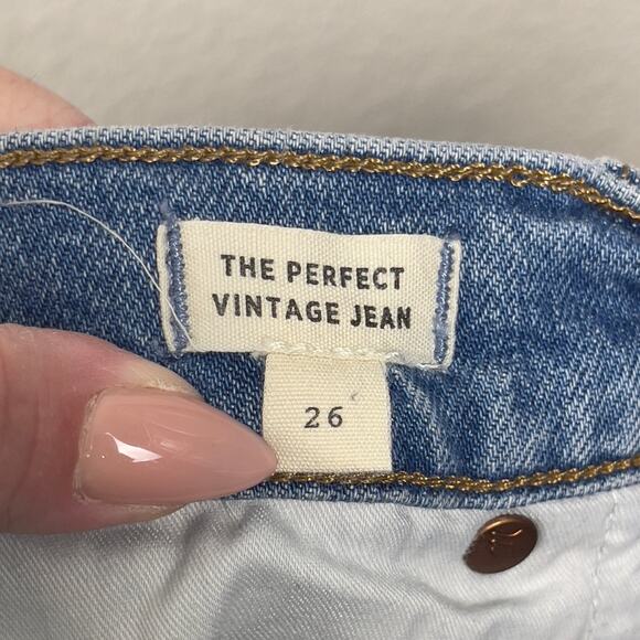 Madewell The Perfect Vintage Jean Denman Wash Size 26 Straight Leg Distressed - Picture 6 of 15
